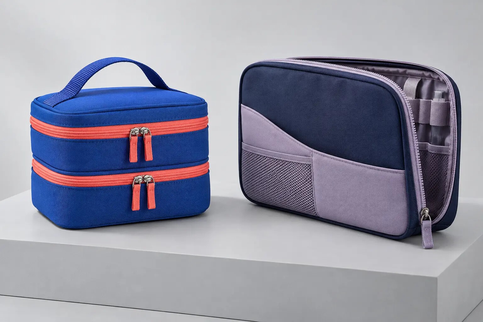BSN Back to School 2027 dual-zip case and tech-beauty organizer design concepts