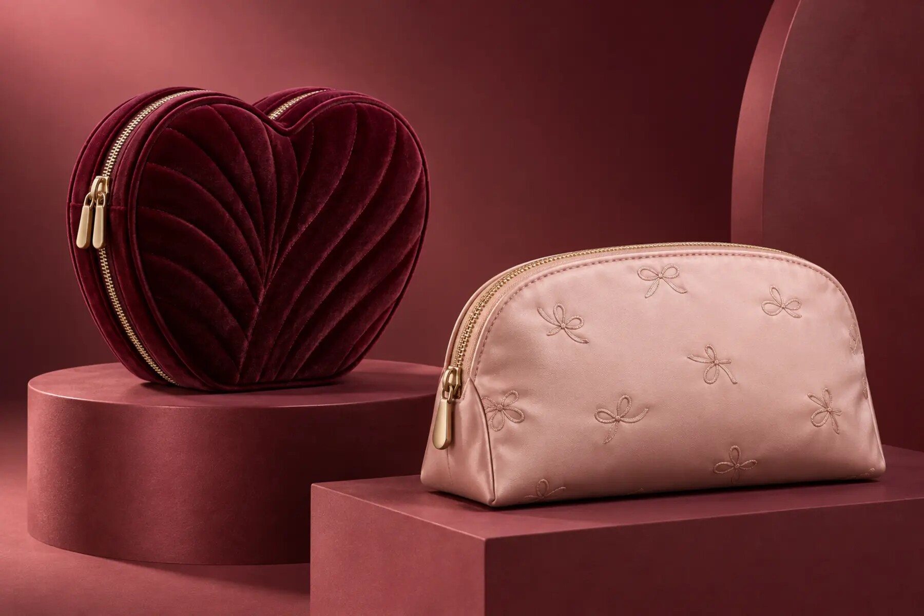 BSN Valentine 2027 heart velvet case and ribbon satin pouch design concepts